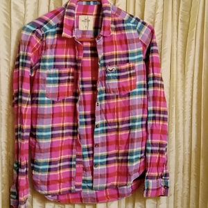 Hollister XS Plaid button down long sleeve